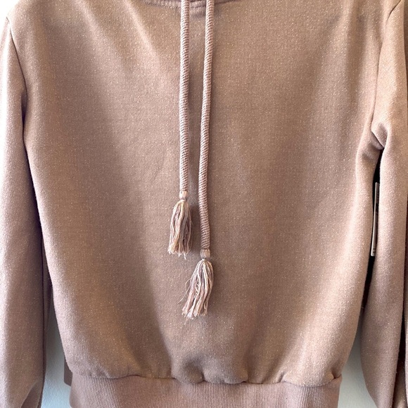 Anthropologie Current Air Shimmer Gold Foiled Sweatshirt - Picture 9 of 13